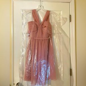 David’s Bridal Dusty Rose Chiffon Dress